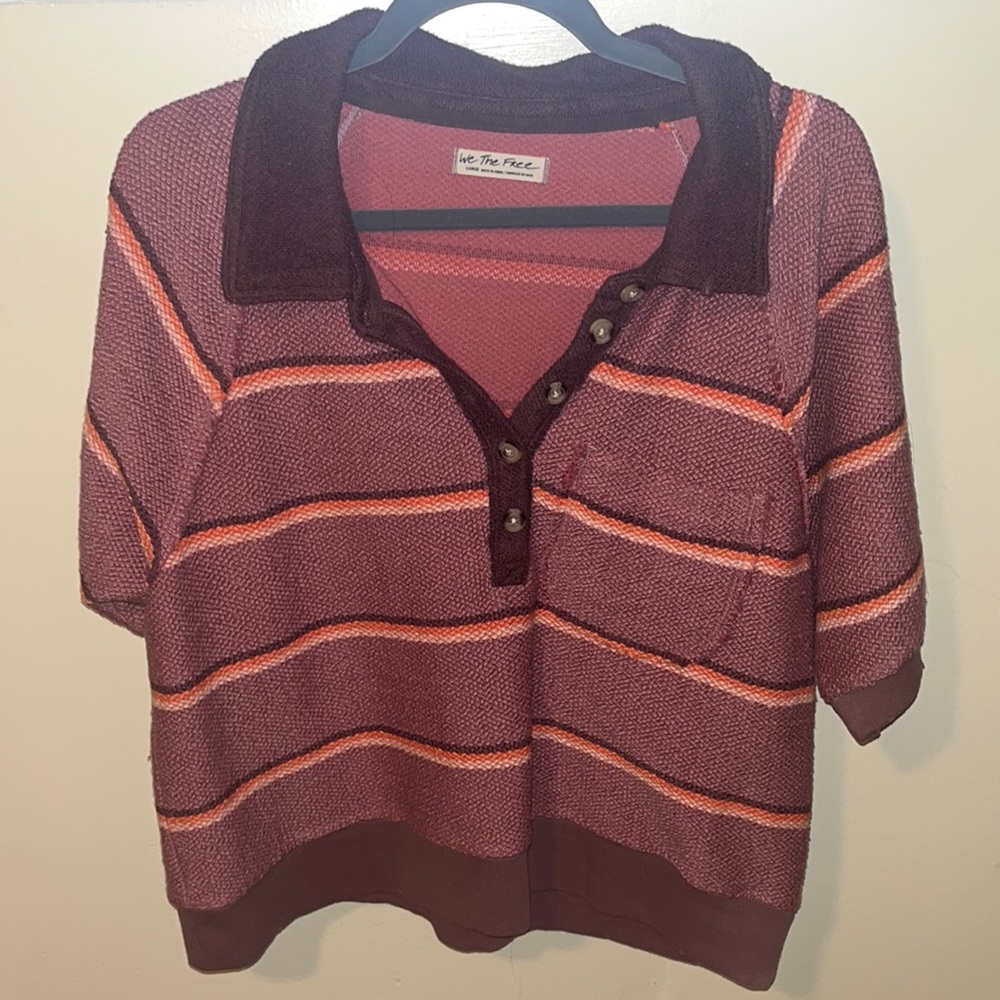 Free People heavier knit button up
